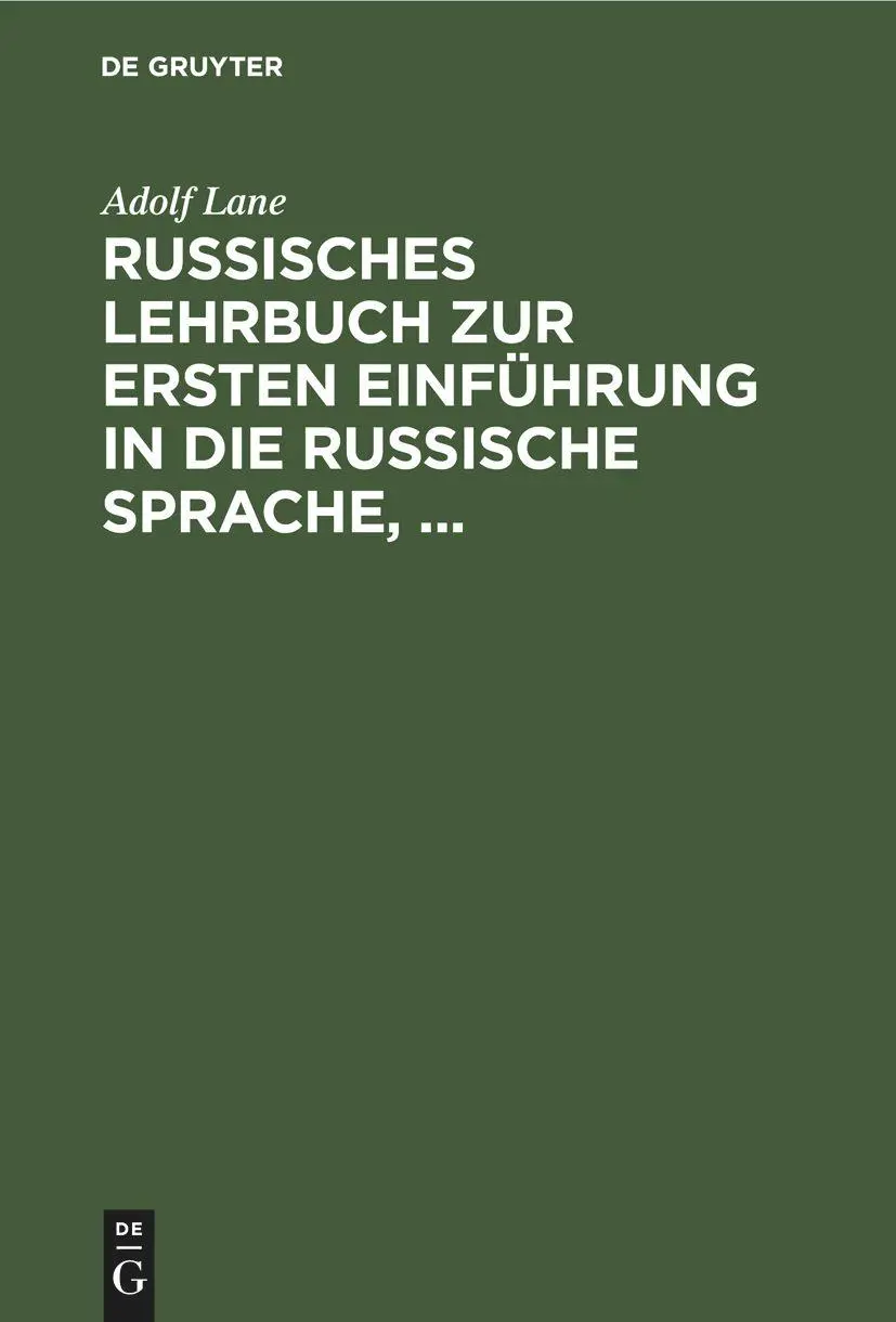 Cover: 9783112631515 | Russisches Lehrbuch zur ersten Einführung in die russische Sprache,