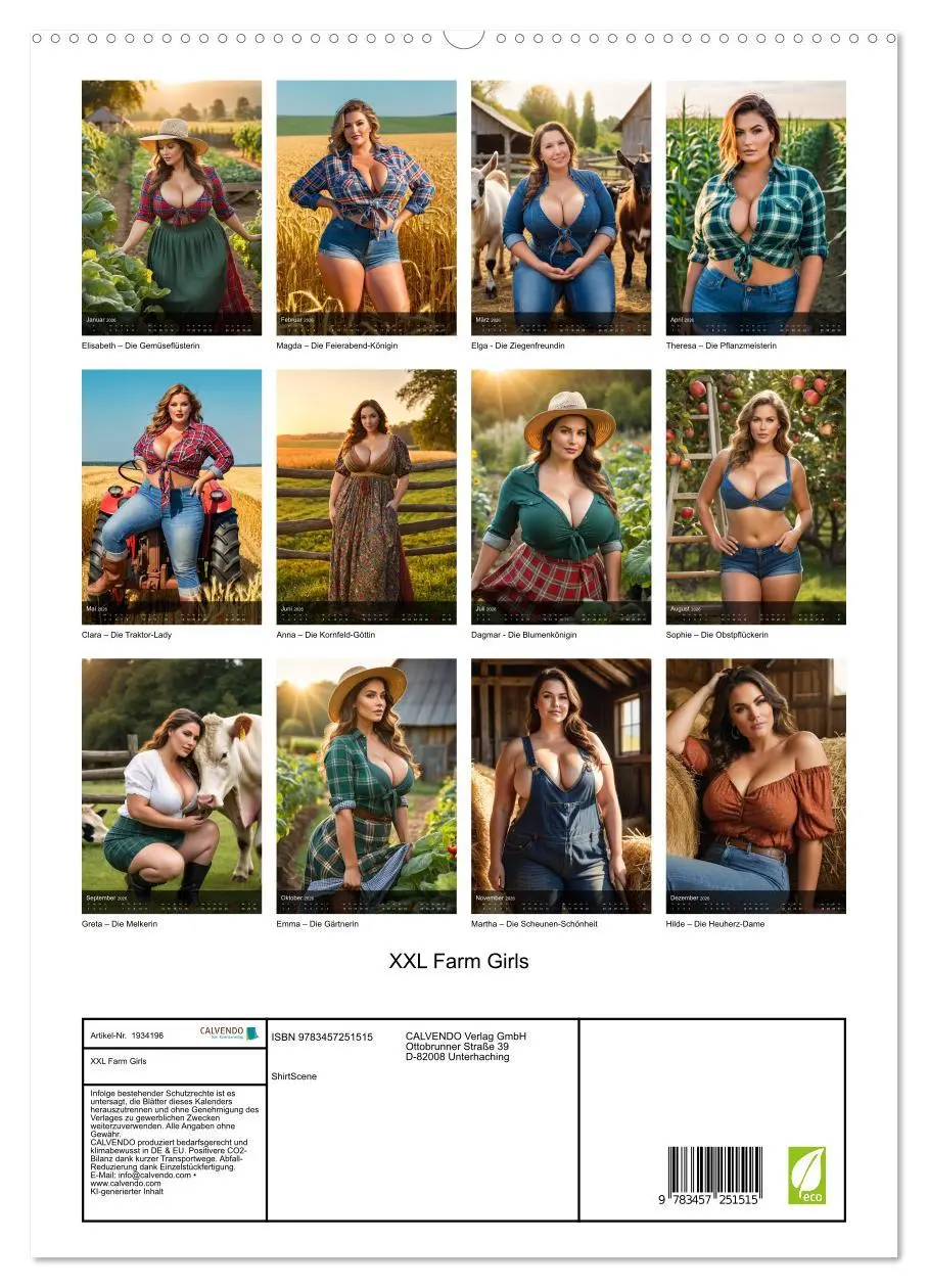 Bild: 9783457251515 | XXL Farm Girls (hochwertiger Premium Wandkalender 2026 DIN A2...
