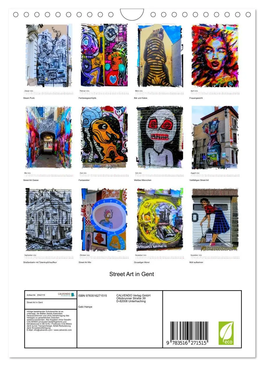 Bild: 9783516271515 | Street Art in Gent (Wandkalender 2026 DIN A4 hoch), CALVENDO...