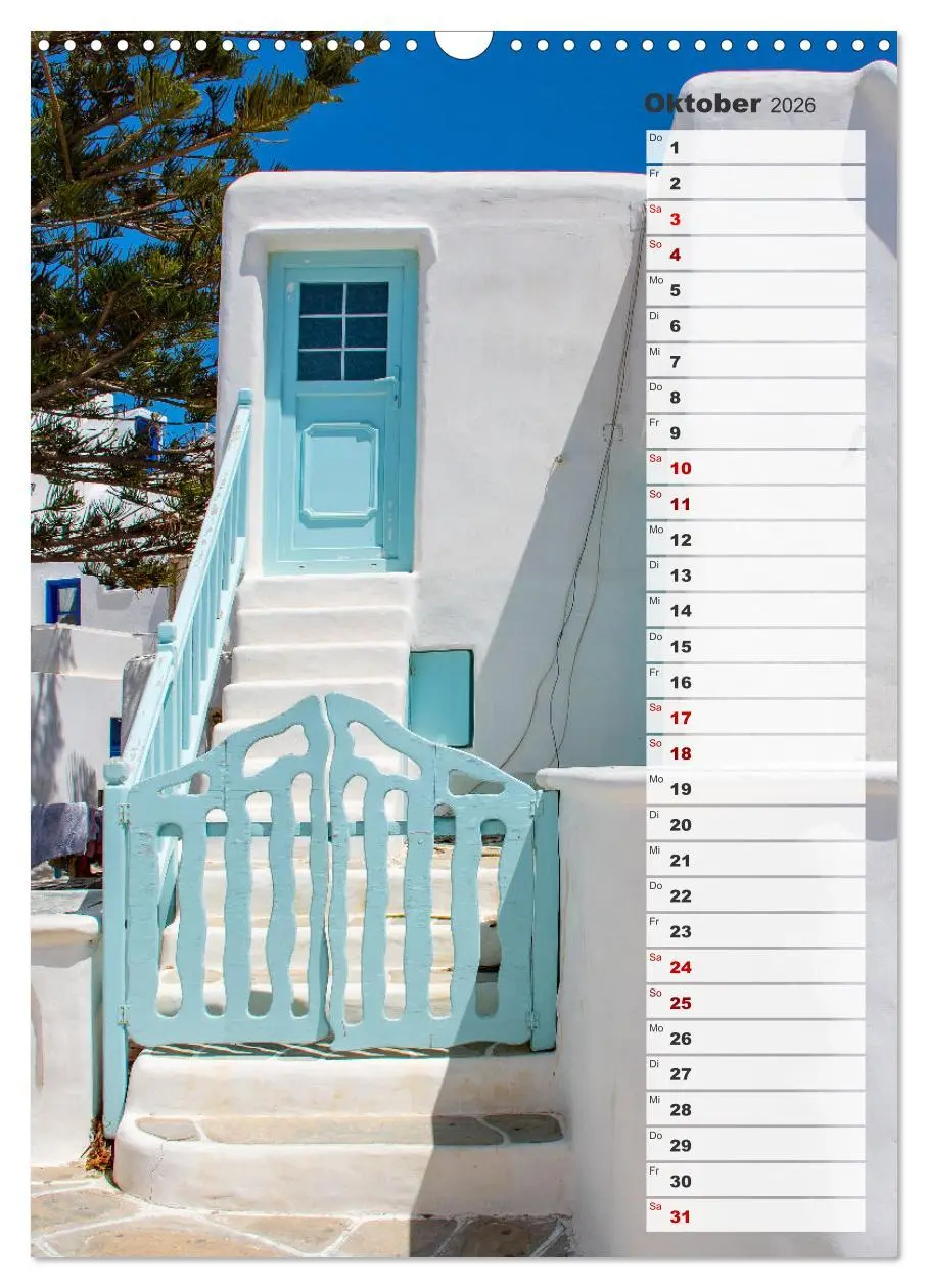Bild: 9783516341515 | Bunte Treppen auf Mykonos - Reiseplaner (Wandkalender 2026 DIN A3...