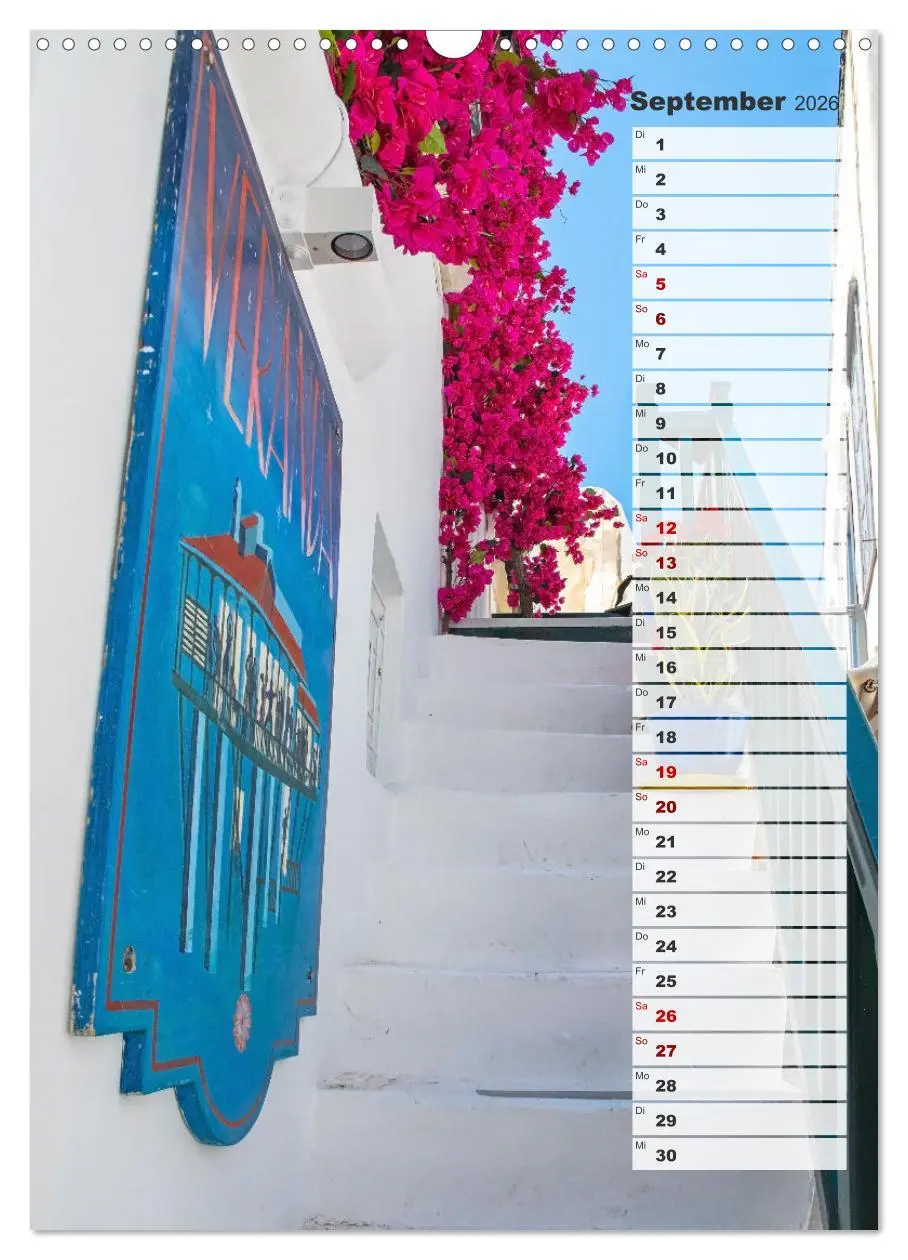 Bild: 9783516341515 | Bunte Treppen auf Mykonos - Reiseplaner (Wandkalender 2026 DIN A3...