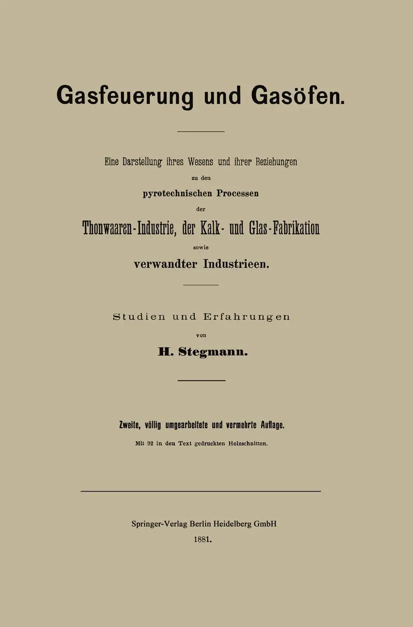 Cover: 9783662321515 | Gasfeuerung und Gasöfen | Heinrich Stegmann | Taschenbuch | xii