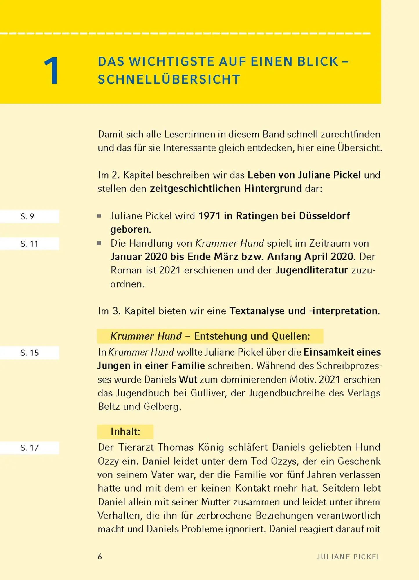 Bild: 9783804431515 | Krummer Hund von Juliane Pickel - Textanalyse und Interpretation