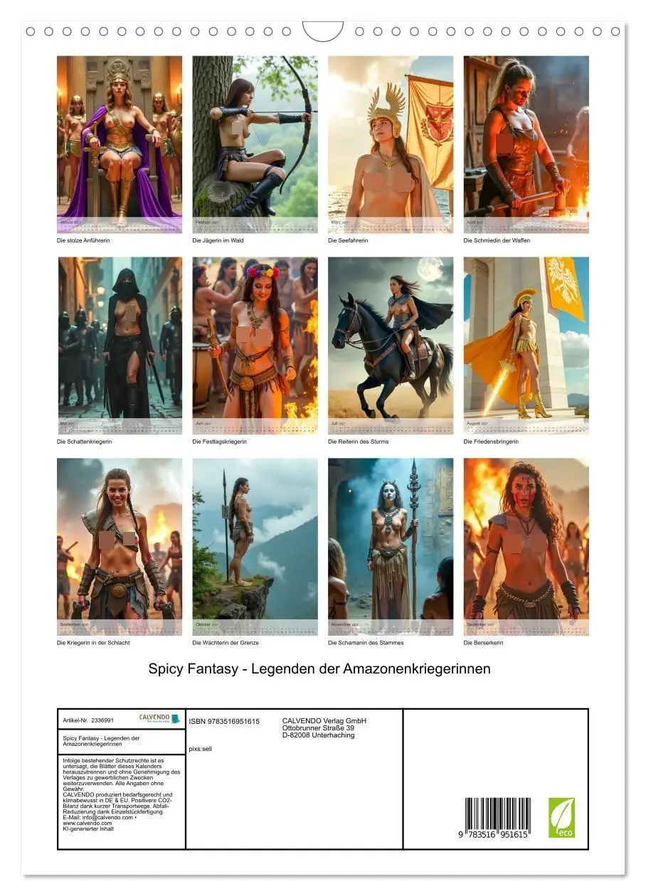 Bild: 9783516951615 | Spicy Fantasy - Legenden der Amazonenkriegerinnen (Wandkalender...