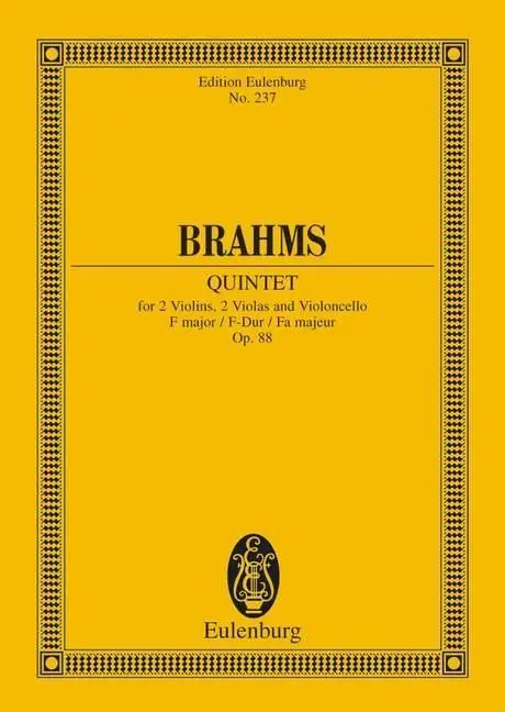 Cover: 9783795761615 | Streichquintet F Op.88 | Johannes Brahms | Eulenburg Miniature Scores