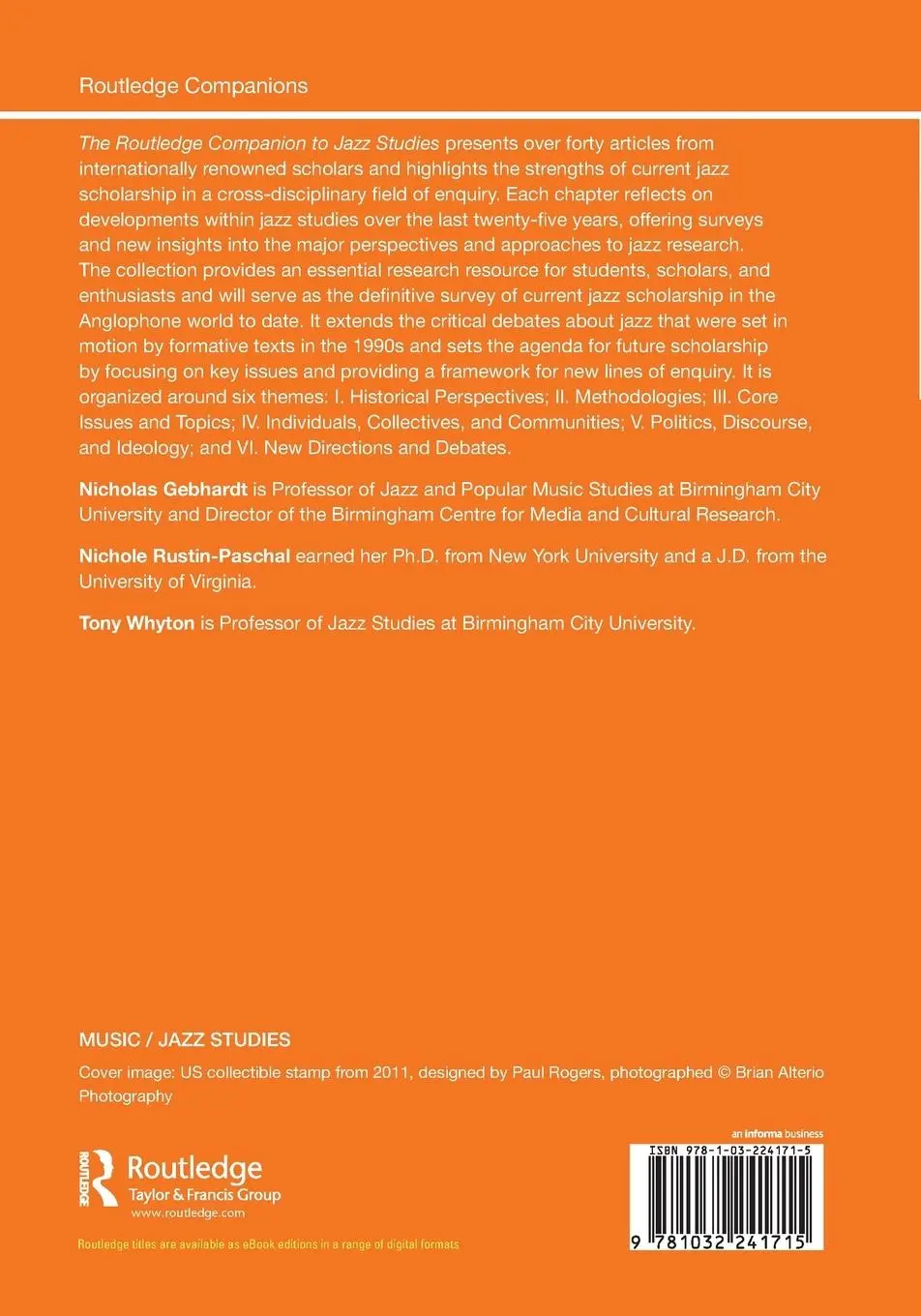 Rückseite: 9781032241715 | The Routledge Companion to Jazz Studies | Nicholas Gebhardt (u. a.)