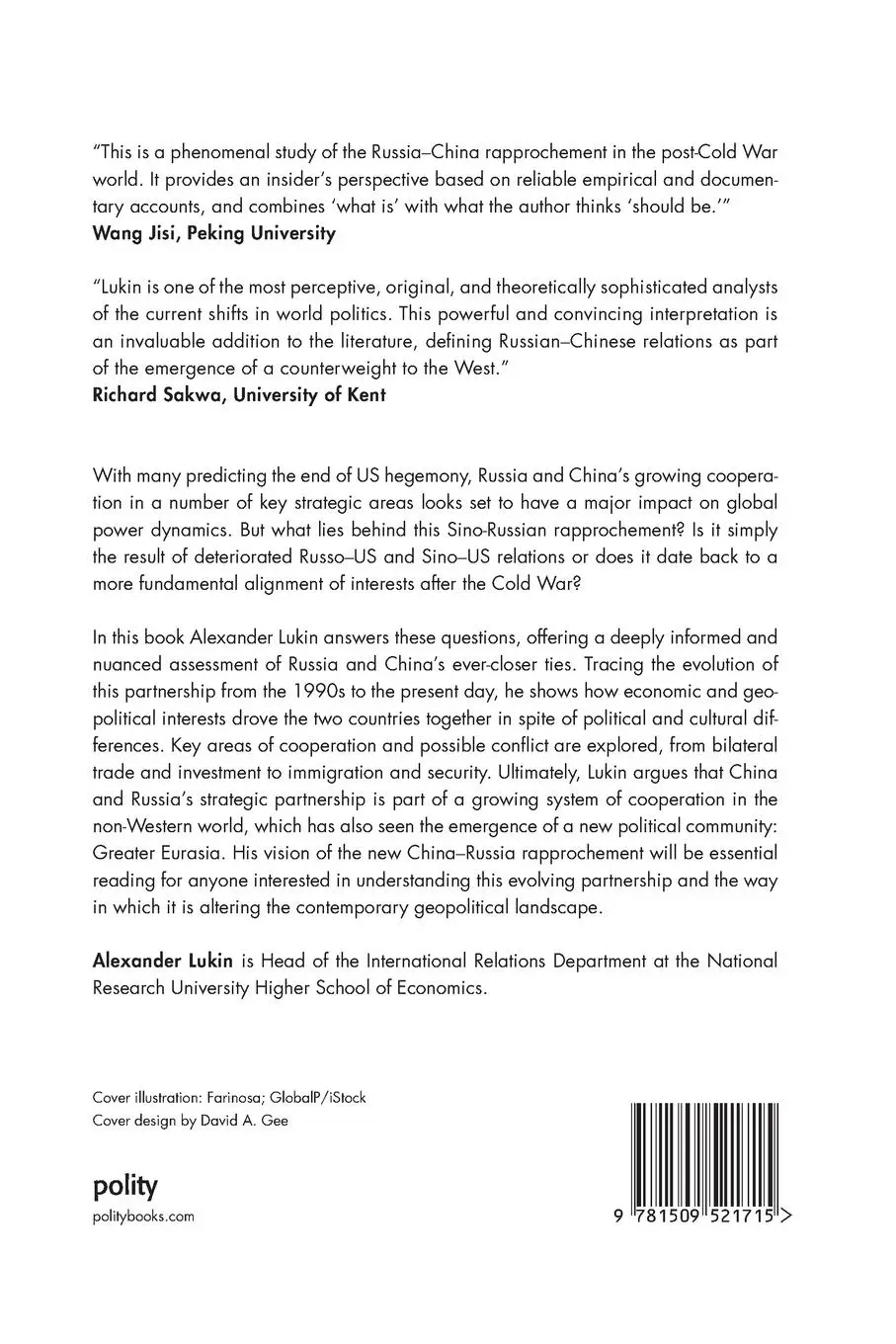 Rückseite: 9781509521715 | China and Russia | The New Rapprochement | Alexander Lukin | Buch