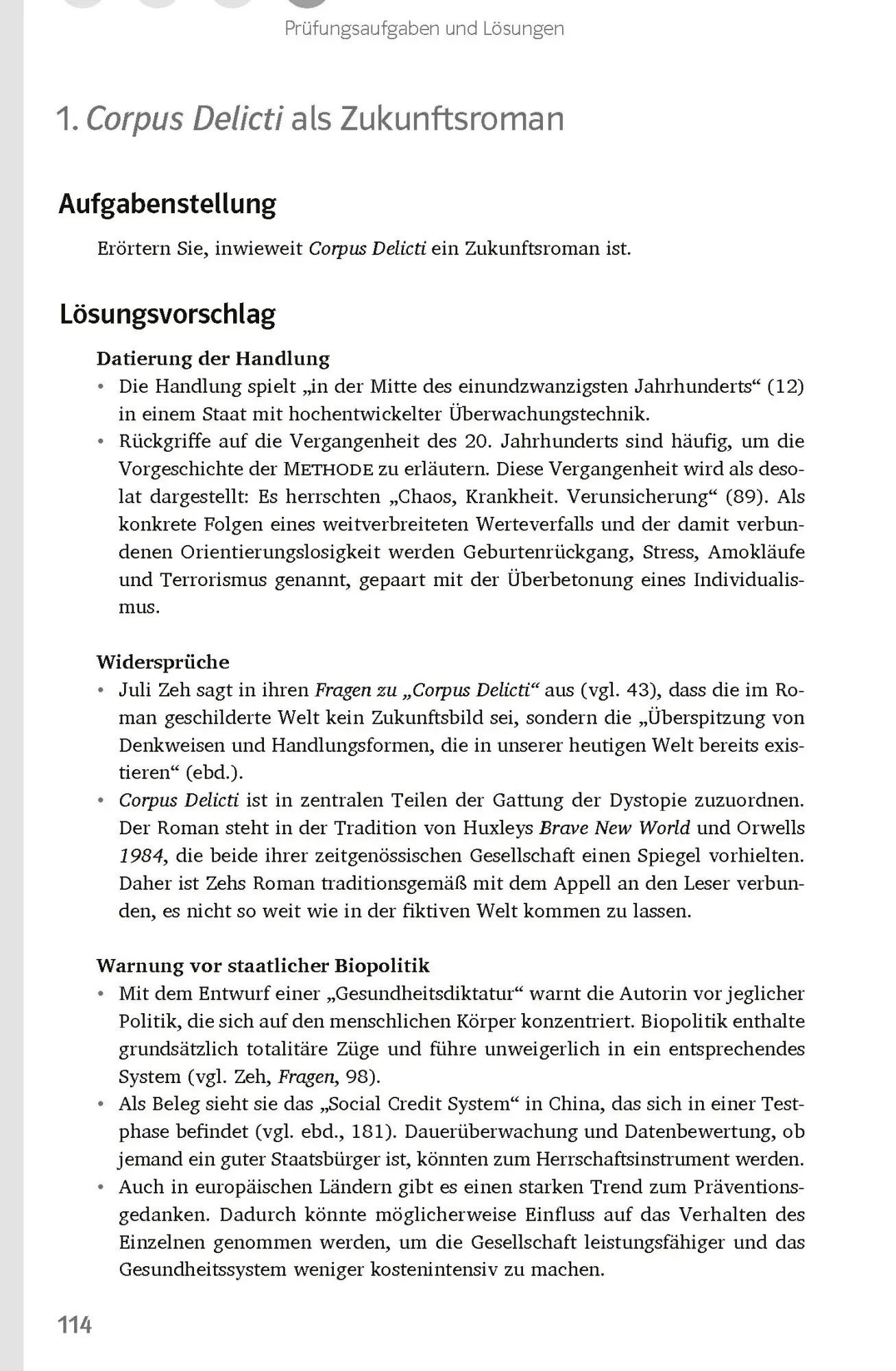 Bild: 9783129231715 | Klett Lektürehilfen Juli Zeh, Corpus Delicti. Ein Prozess | Wahl
