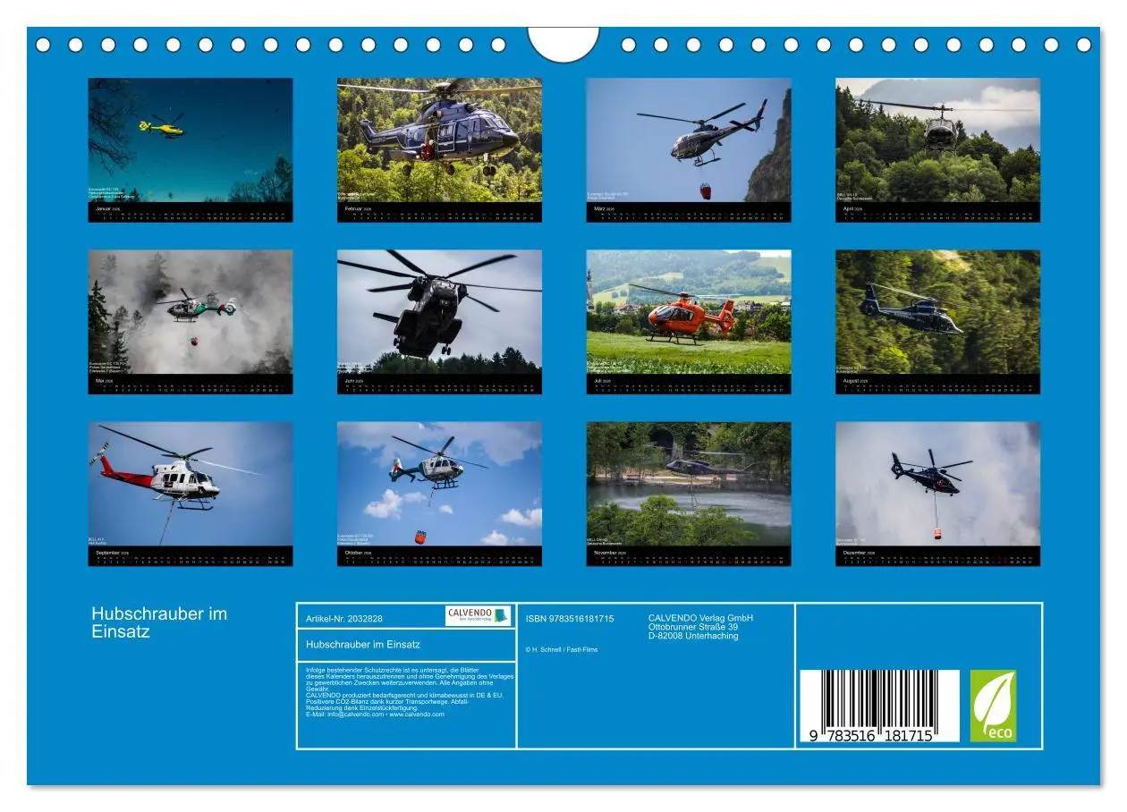 Bild: 9783516181715 | Hubschrauber im Einsatz (Wandkalender 2026 DIN A4 quer), CALVENDO...