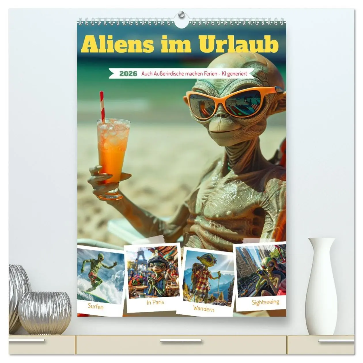 Cover: 9783516251715 | Aliens im Urlaub (hochwertiger Premium Wandkalender 2026 DIN A2...