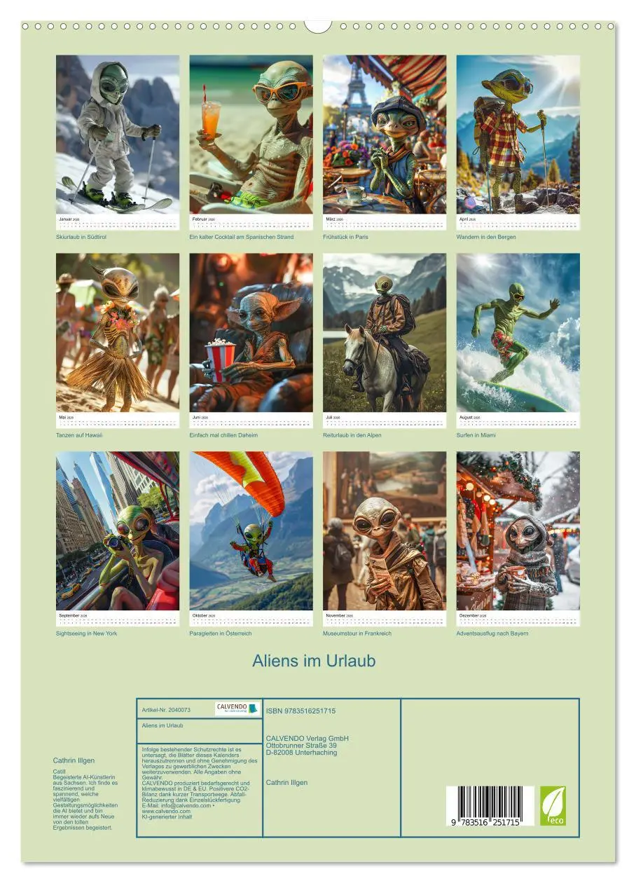 Bild: 9783516251715 | Aliens im Urlaub (hochwertiger Premium Wandkalender 2026 DIN A2...