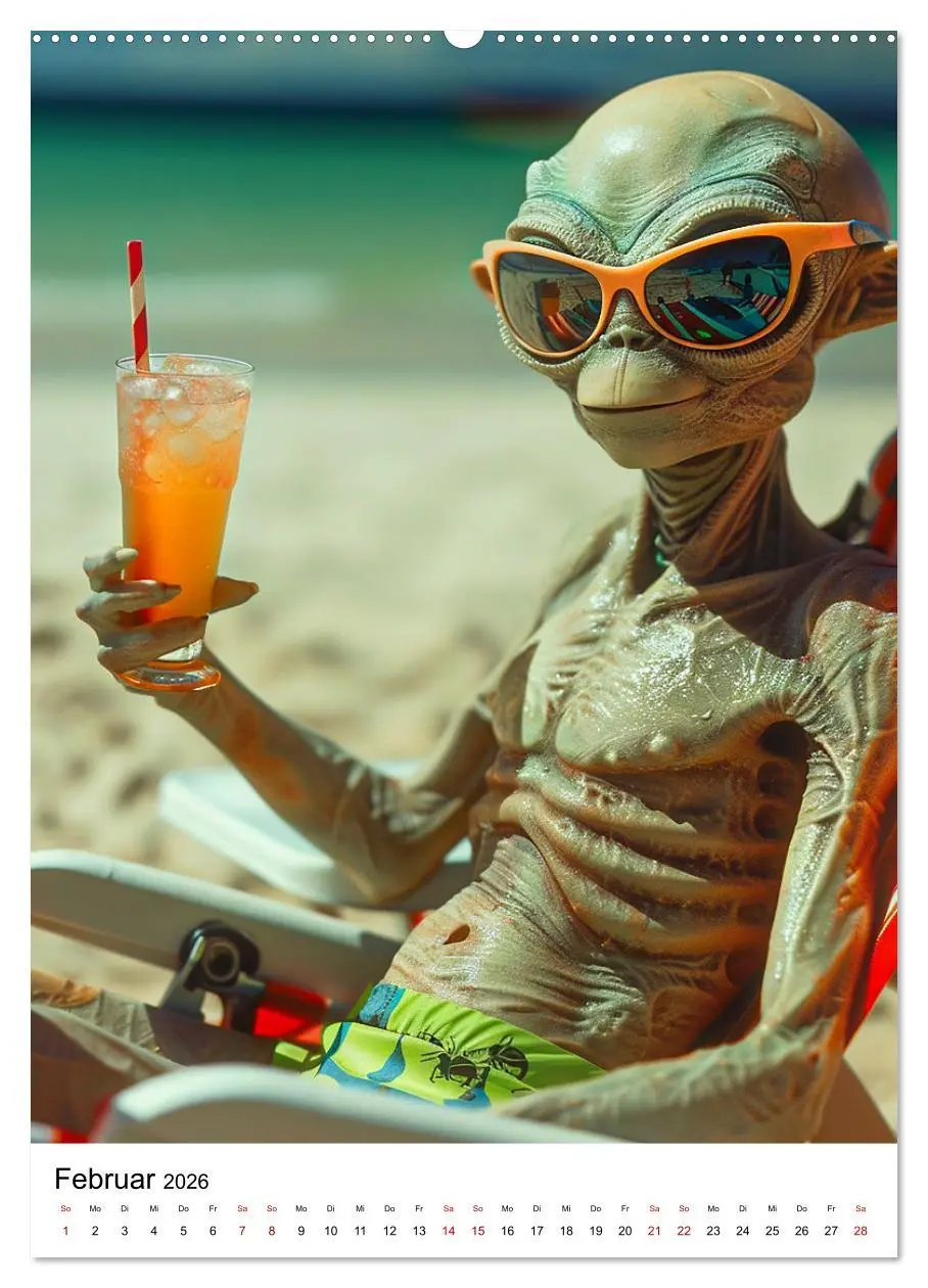 Bild: 9783516251715 | Aliens im Urlaub (hochwertiger Premium Wandkalender 2026 DIN A2...