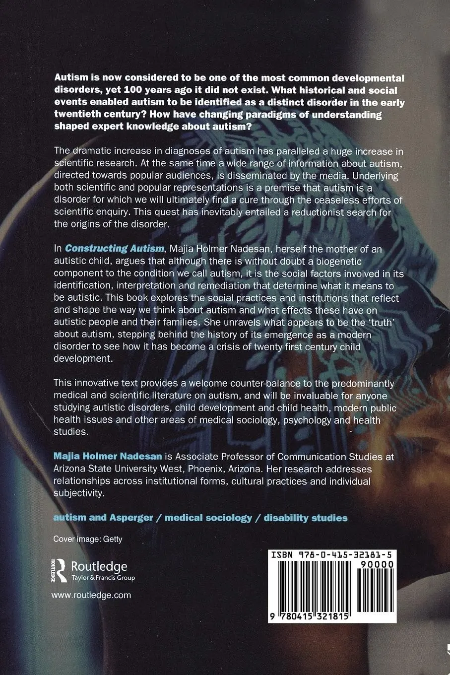Rückseite: 9780415321815 | Constructing Autism | Majia Holmer Nadesan | Taschenbuch | Englisch