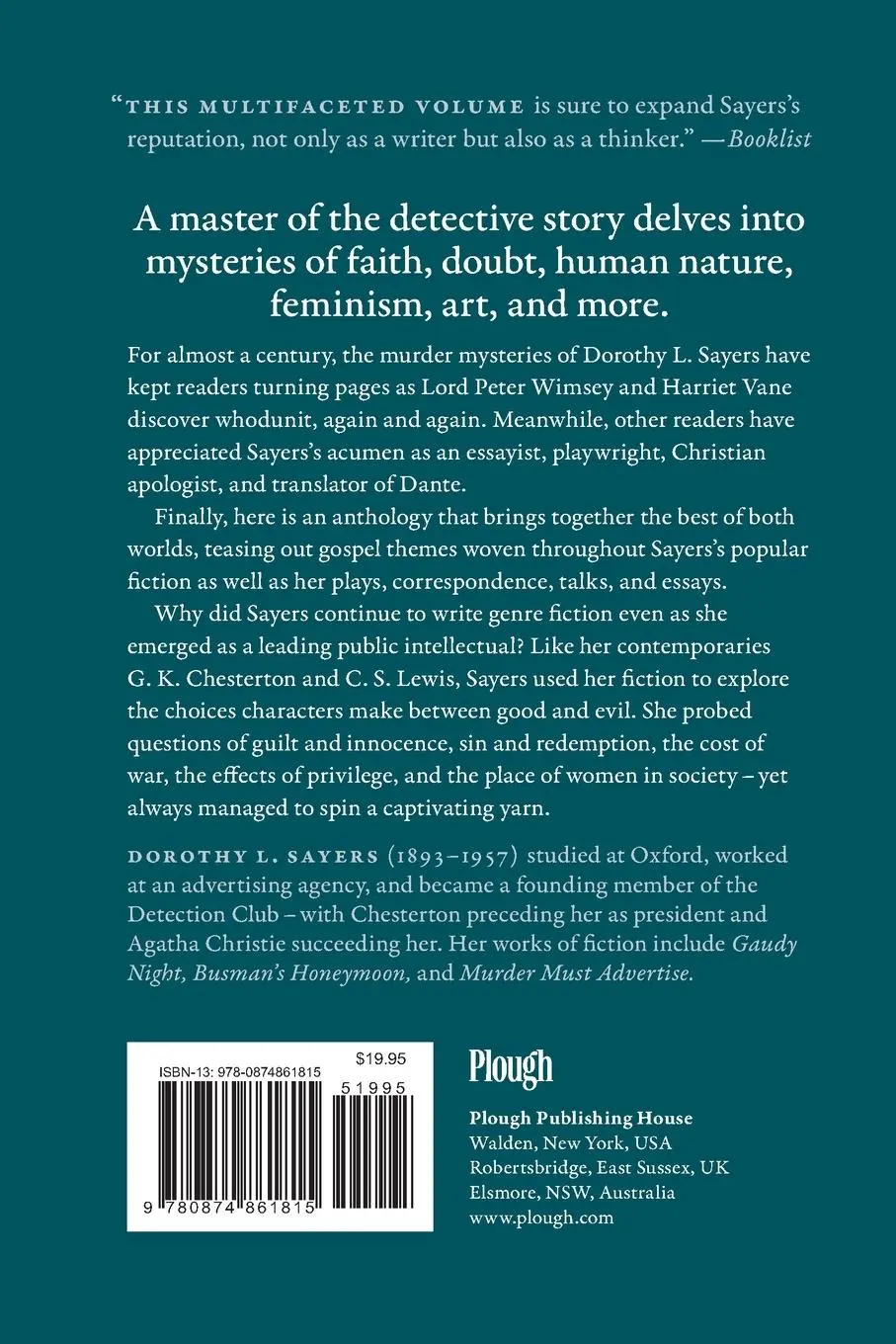 Rückseite: 9780874861815 | The Gospel in Dorothy L. Sayers | Dorothy L Sayers | Taschenbuch