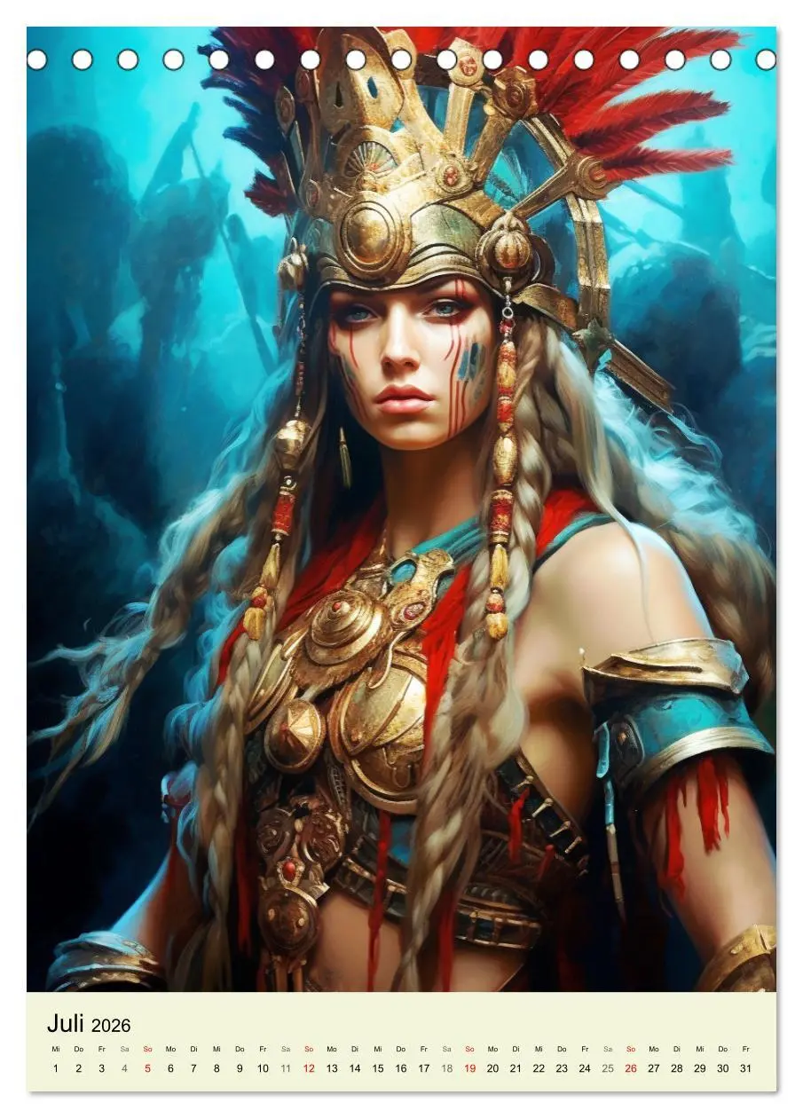 Bild: 9783516311815 | Antike Amazonen. Furchtlose Fantasy-Kriegerinnen (Tischkalender...