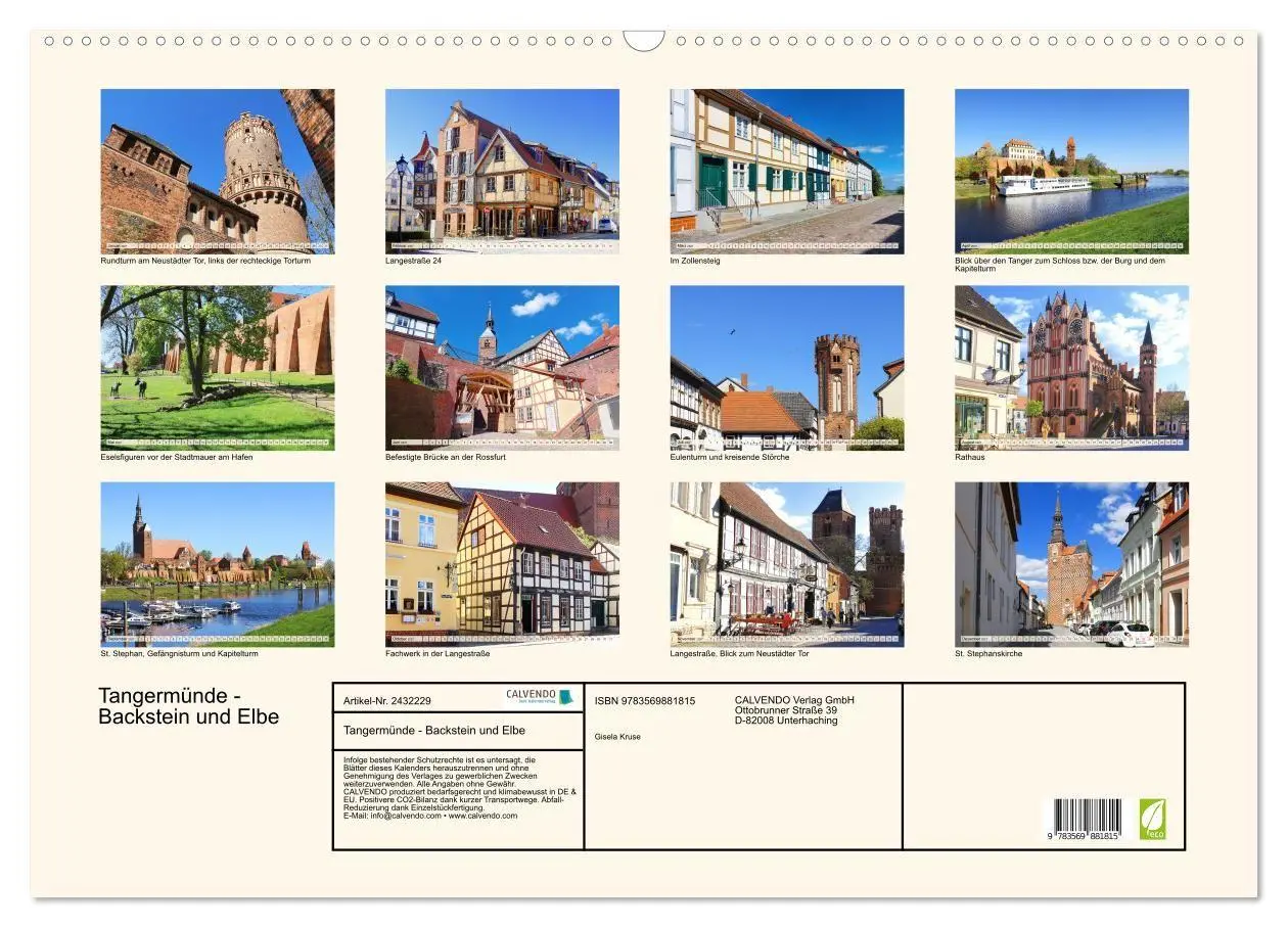 Bild: 9783569881815 | Tangermünde - Backstein und Elbe (Wandkalender 2027 DIN A2 quer),...