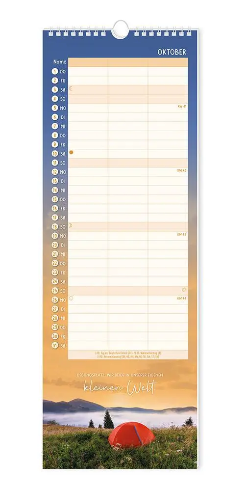 Bild: 9783986361815 | Paarplaner 2026 Seite an Seite | Paarplaner | Original | Kalender