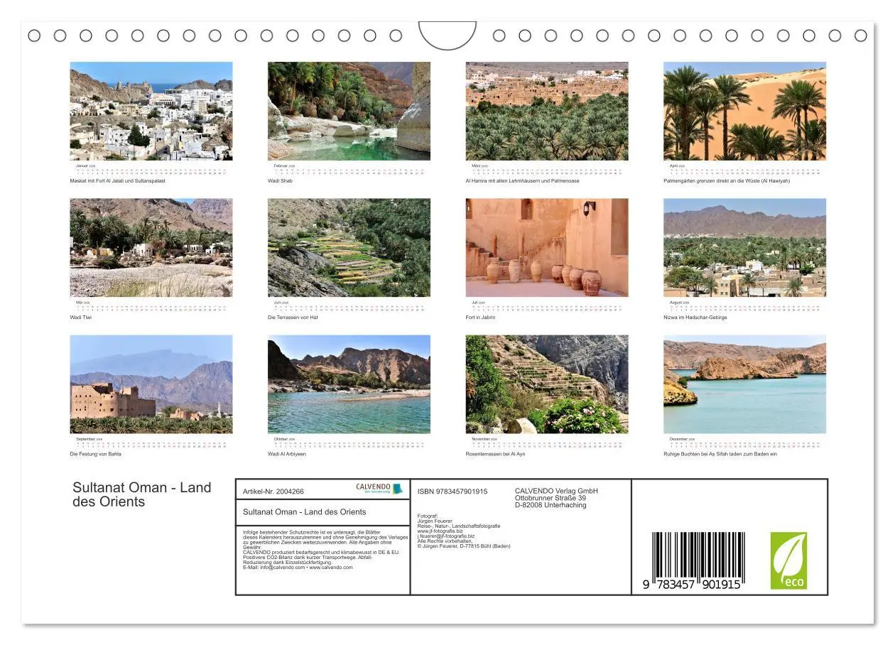 Bild: 9783457901915 | Sultanat Oman - Land des Orients (Wandkalender 2026 DIN A4 quer),...