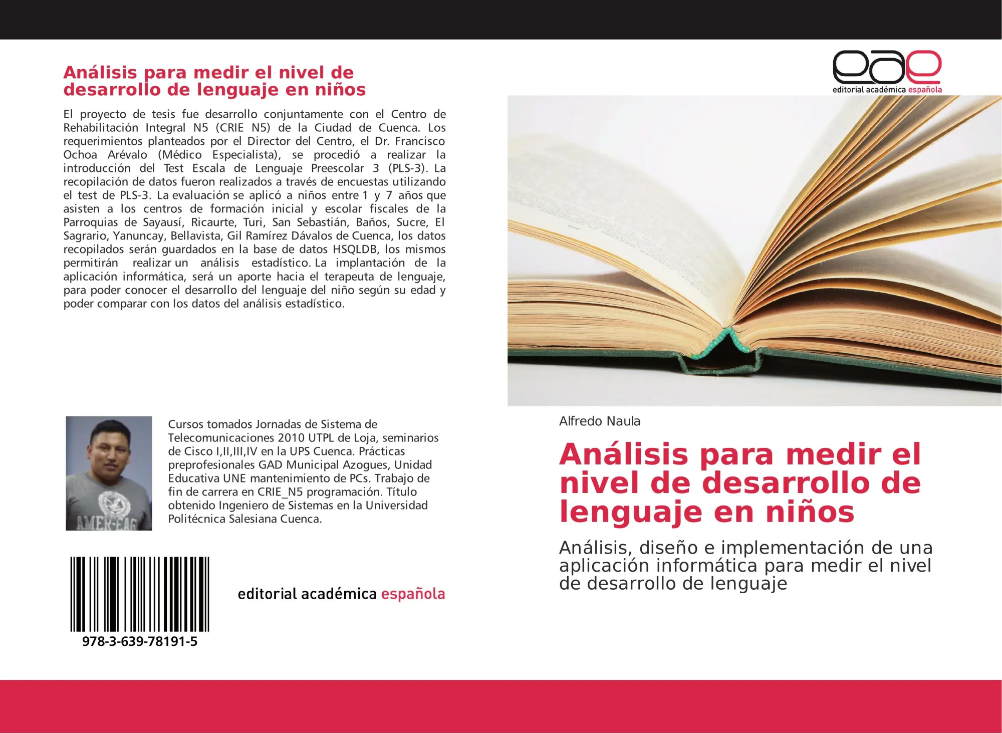 Cover: 9783639781915 | Análisis para medir el nivel de desarrollo de lenguaje en niños | Buch