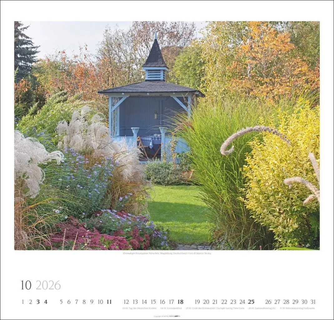 Bild: 9783839901915 | Gartenträume Kalender 2026 | Marion Nickig | Kalender | Spiralbindung