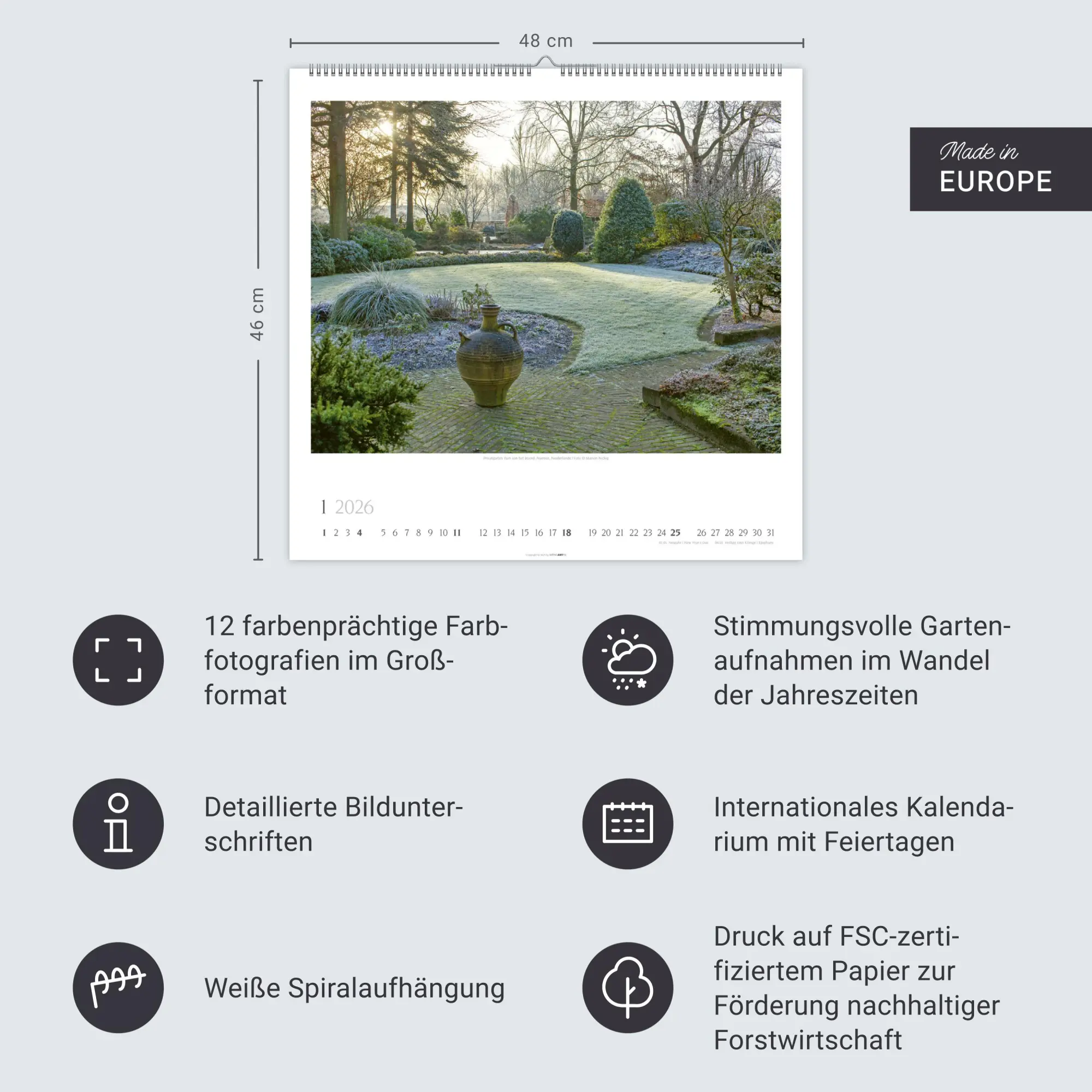 Bild: 9783839901915 | Gartenträume Kalender 2026 | Marion Nickig | Kalender | Spiralbindung