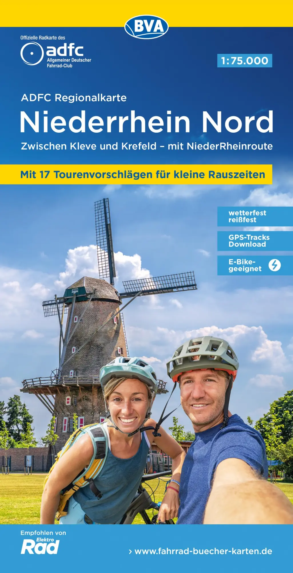 Cover: 9783969901915 | ADFC-Regionalkarte Niederrhein Nord, 1:75.000, mit...