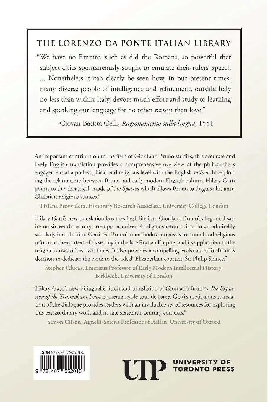 Rückseite: 9781487552015 | The Expulsion of the Triumphant Beast | Giordano Bruno | Taschenbuch