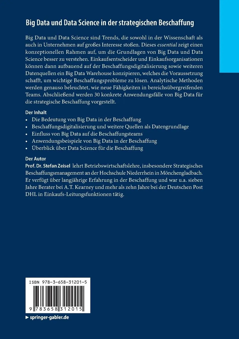 Rückseite: 9783658312015 | Big Data und Data Science in der strategischen Beschaffung | Zeisel