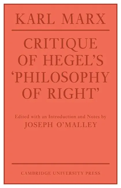 Cover: 9780521292115 | Critique of Hegel's 'Philosophy of Right' | Karl Marx (u. a.) | Buch