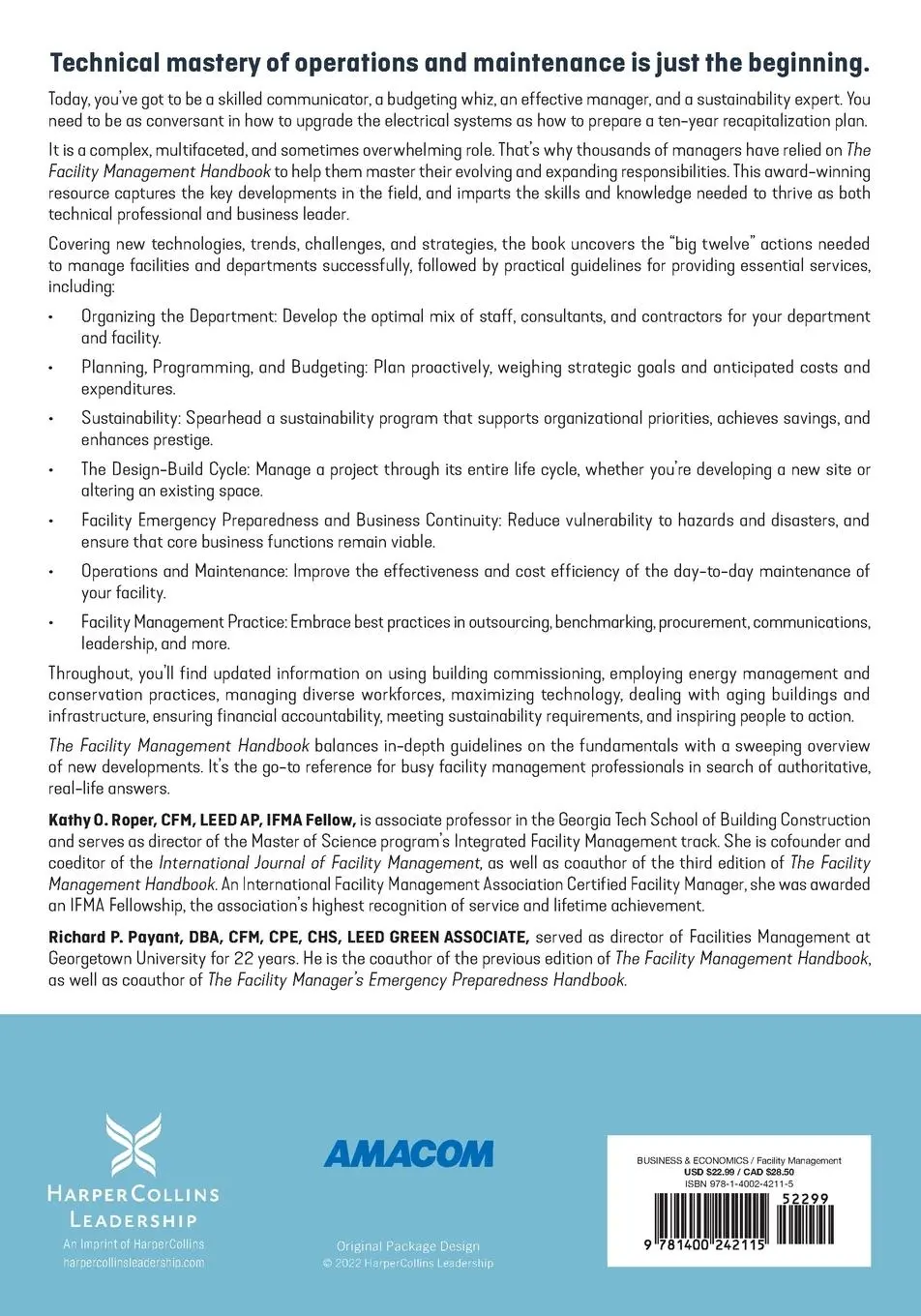 Rückseite: 9781400242115 | The Facility Management Handbook | Kathy Roper (u. a.) | Taschenbuch