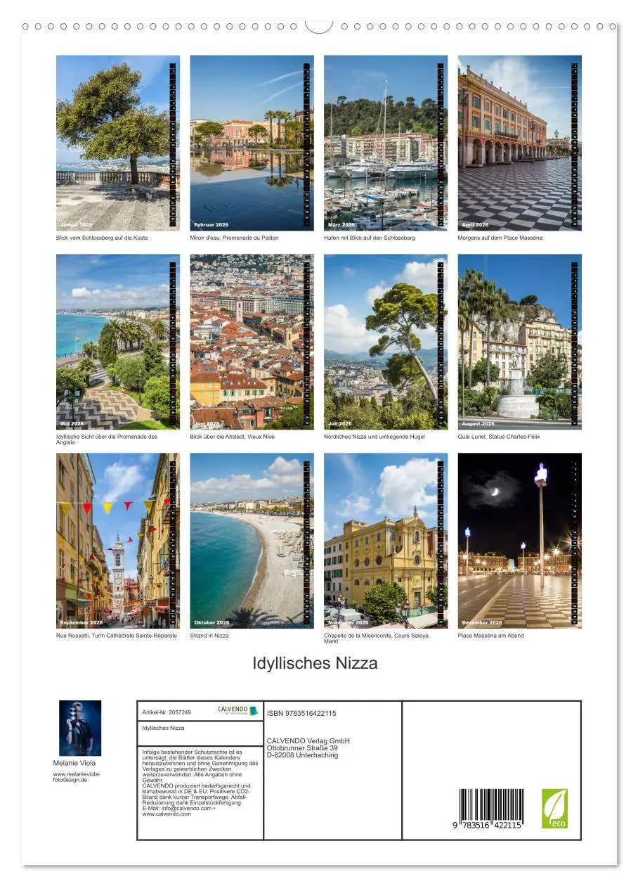 Bild: 9783516422115 | Idyllisches Nizza (hochwertiger Premium Wandkalender 2026 DIN A2...