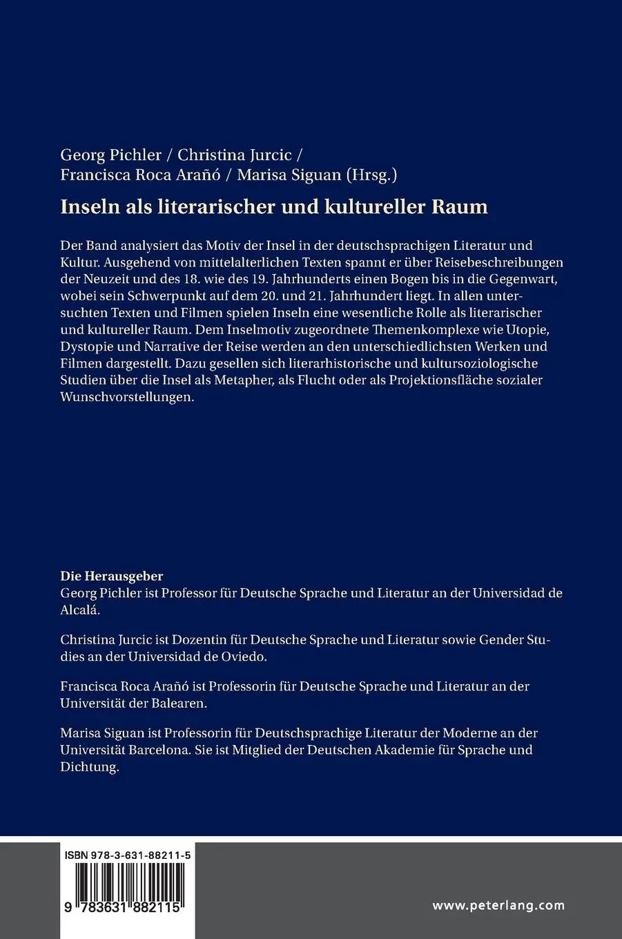 Rückseite: 9783631882115 | Inseln als literarischer und kultureller Raum | Georg Pichler (u. a.)