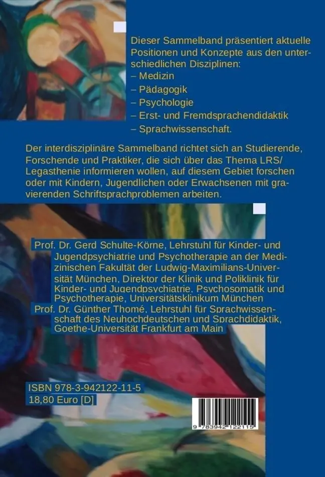 Bild: 9783942122115 | LRS - Legasthenie: interdisziplinär | Irene Corvacho del Toro (u. a.)