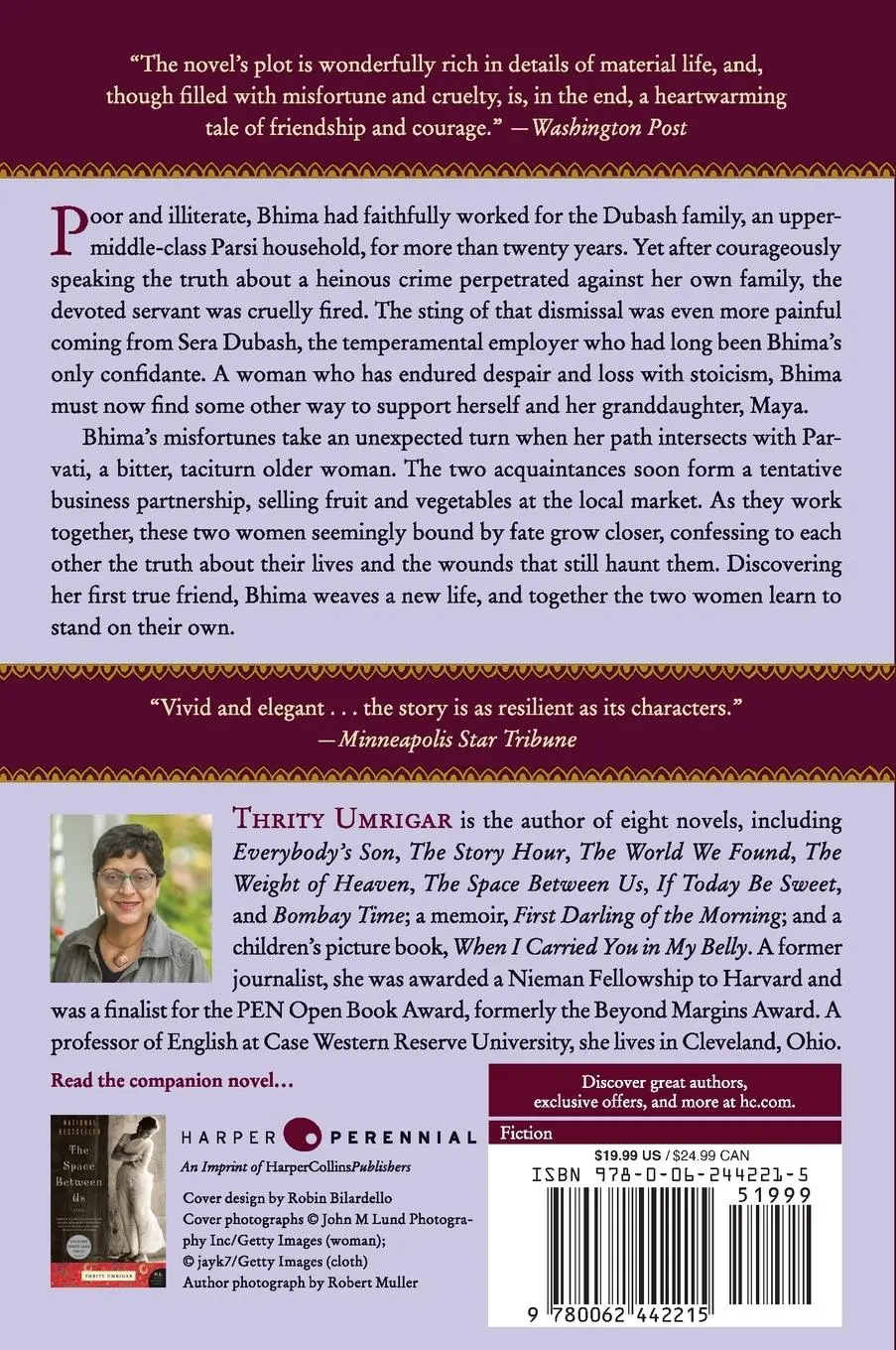 Rückseite: 9780062442215 | The Secrets Between Us | Thrity Umrigar | Taschenbuch | Englisch