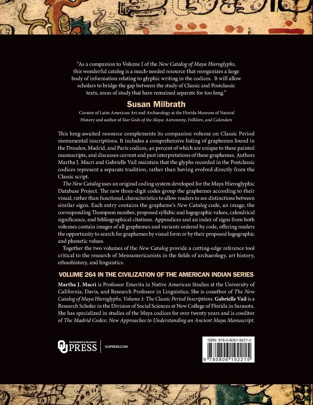 Rückseite: 9780806192215 | New Catalog of Maya Hieroglyphs, Volume Two | Codical Texts | Buch