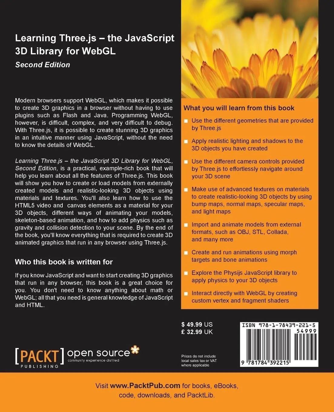 Rückseite: 9781784392215 | Learning Three.js - the JavaScript 3D Library for WebGL - Second...