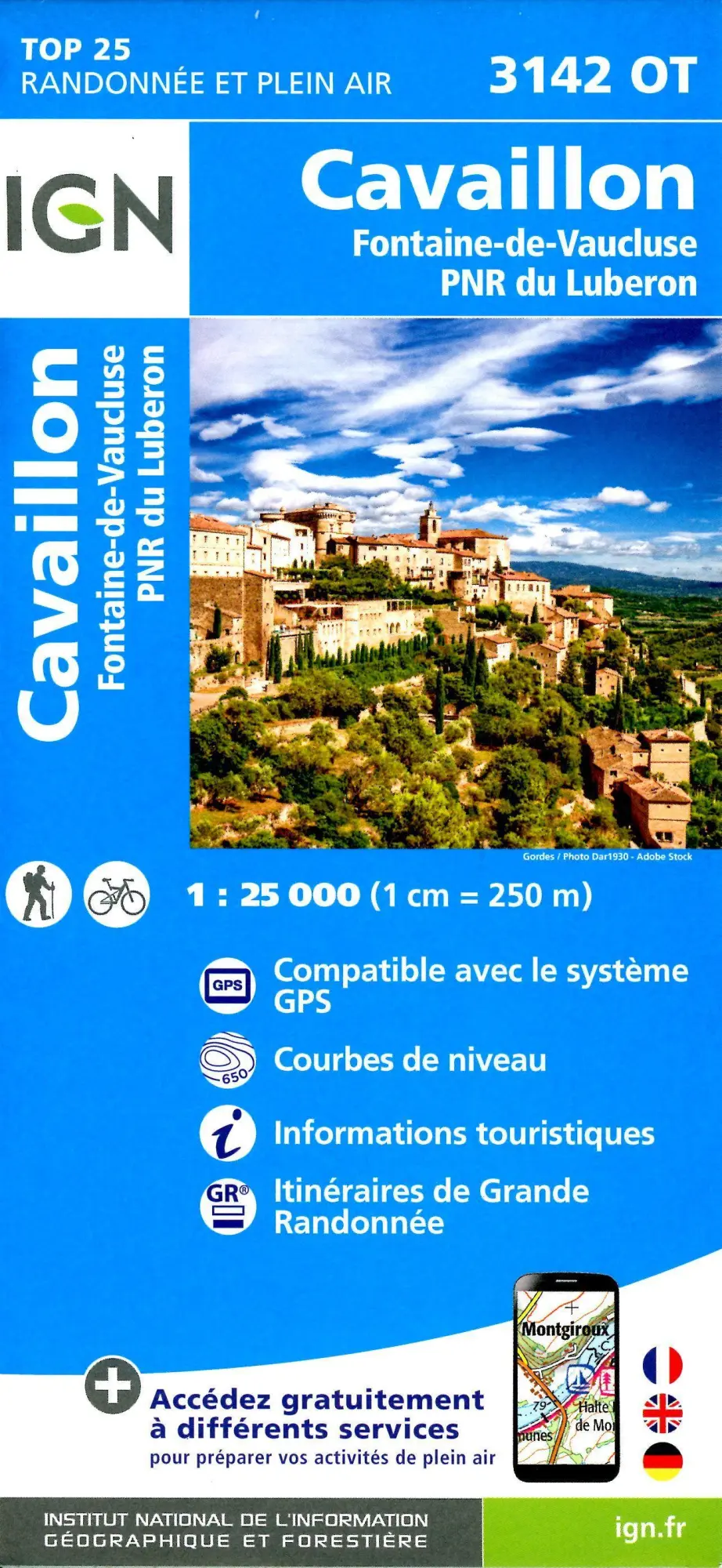 Cover: 9782758552215 | Cavaillon Fontain-de-Vaucluse 1:25 000 | (Land-)Karte | Französisch