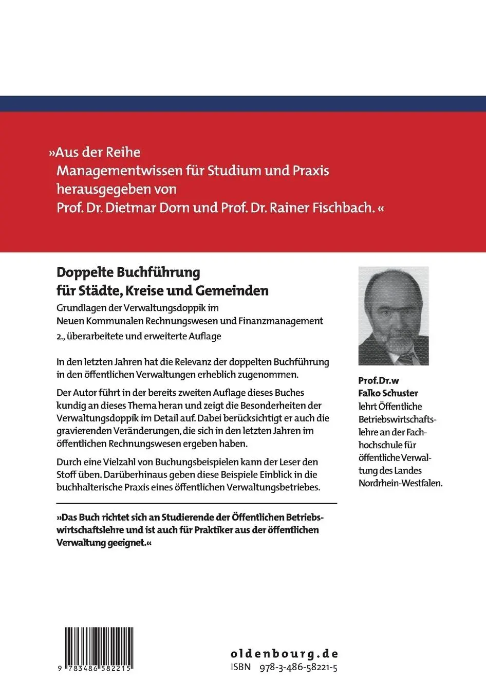 Rückseite: 9783486582215 | Doppelte Buchführung für Städte, Kreise und Gemeinden | Falko Schuster