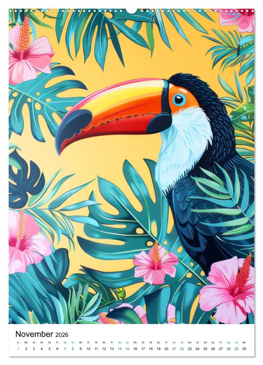 Bild: 9783516272215 | Dschungeltiere im Pop-Art Stil (hochwertiger Premium Wandkalender...