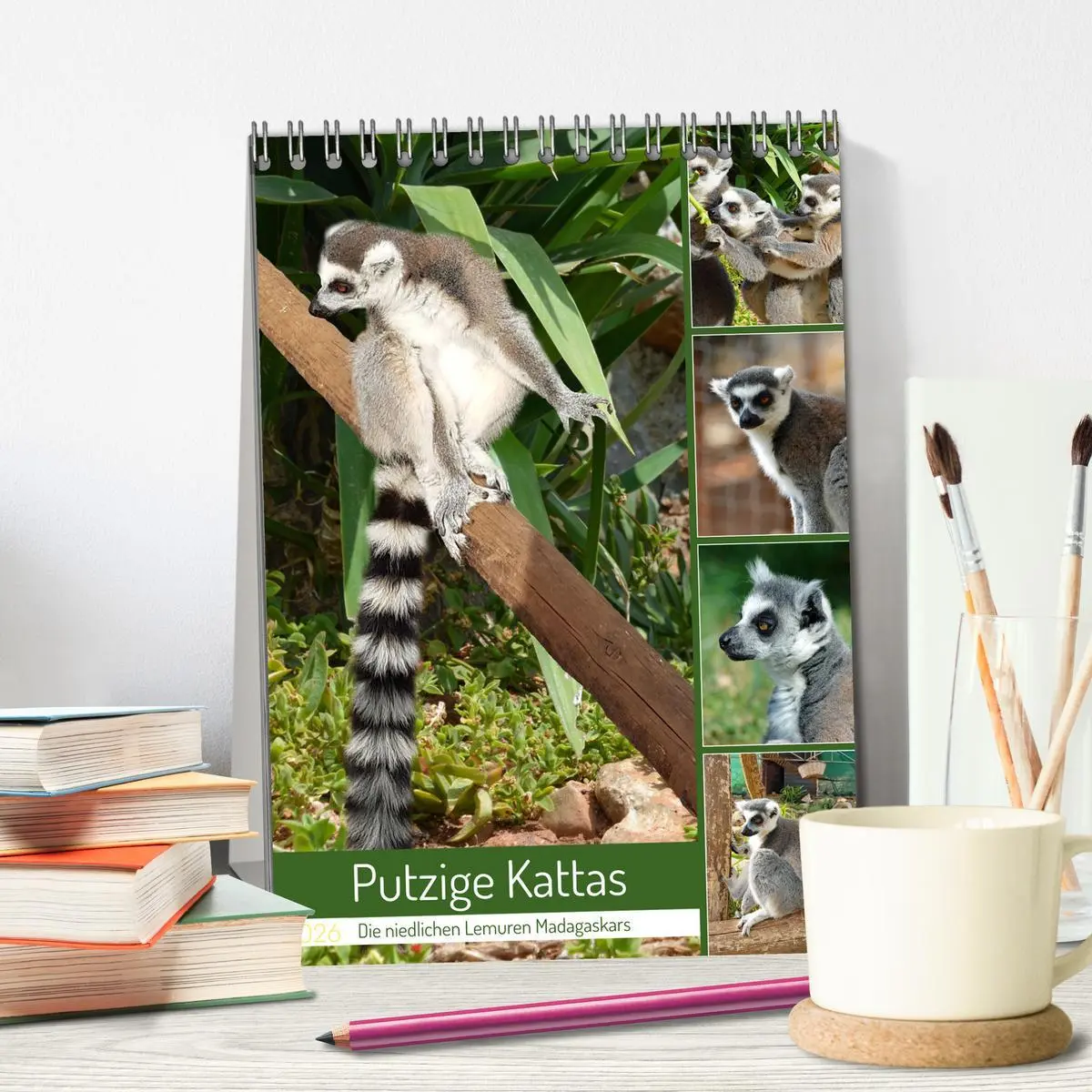 Bild: 9783516342215 | Putzige Kattas (Tischkalender 2026 DIN A5 hoch), CALVENDO...
