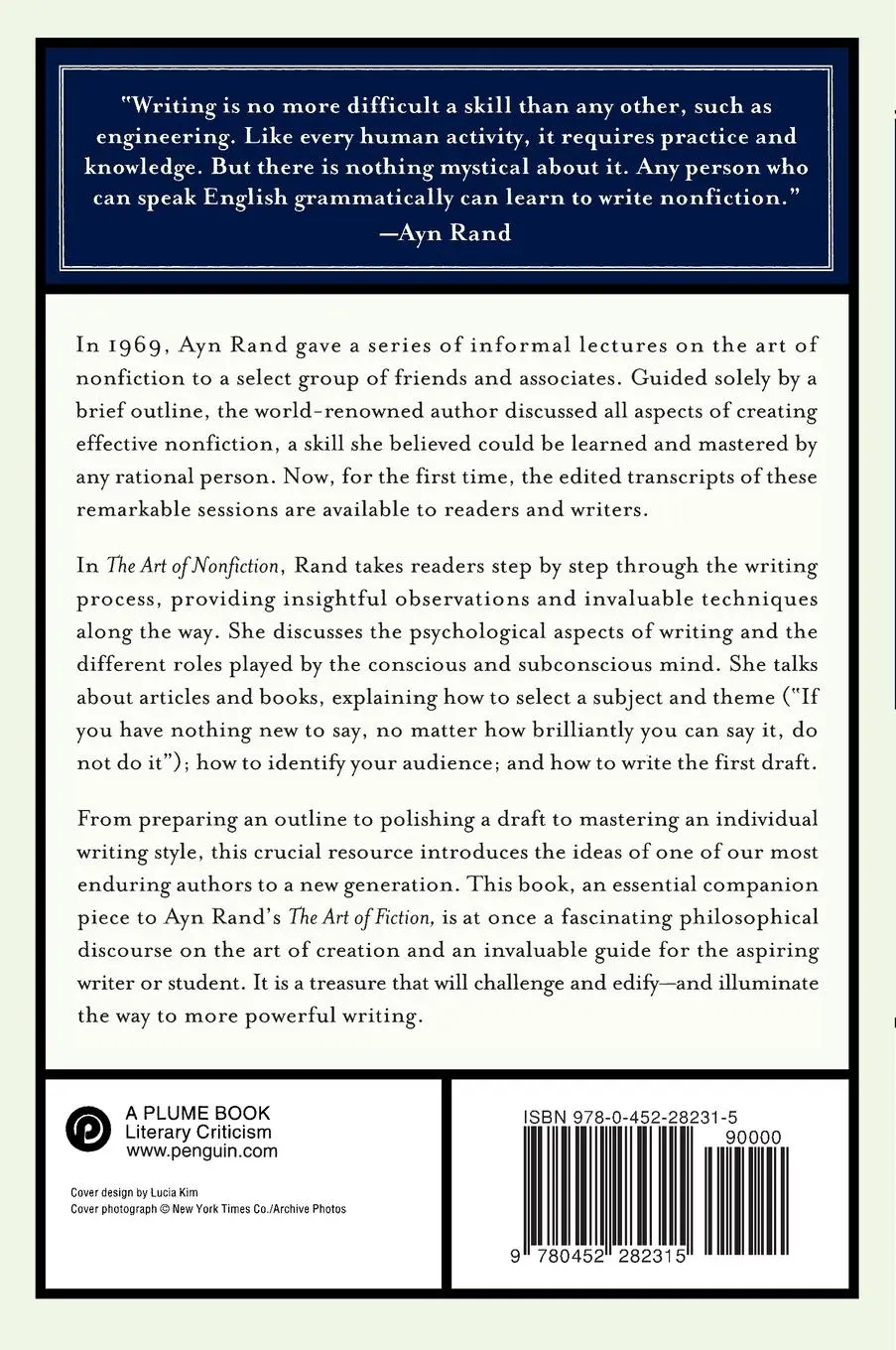 Rückseite: 9780452282315 | The Art of Nonfiction | A Guide for Writers and Readers | Ayn Rand