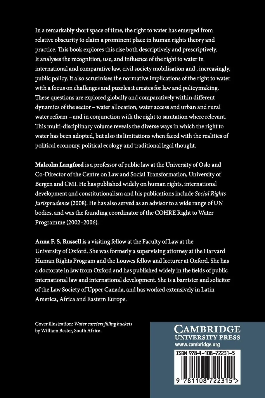 Rückseite: 9781108722315 | The Human Right to Water | Malcolm Langford (u. a.) | Taschenbuch