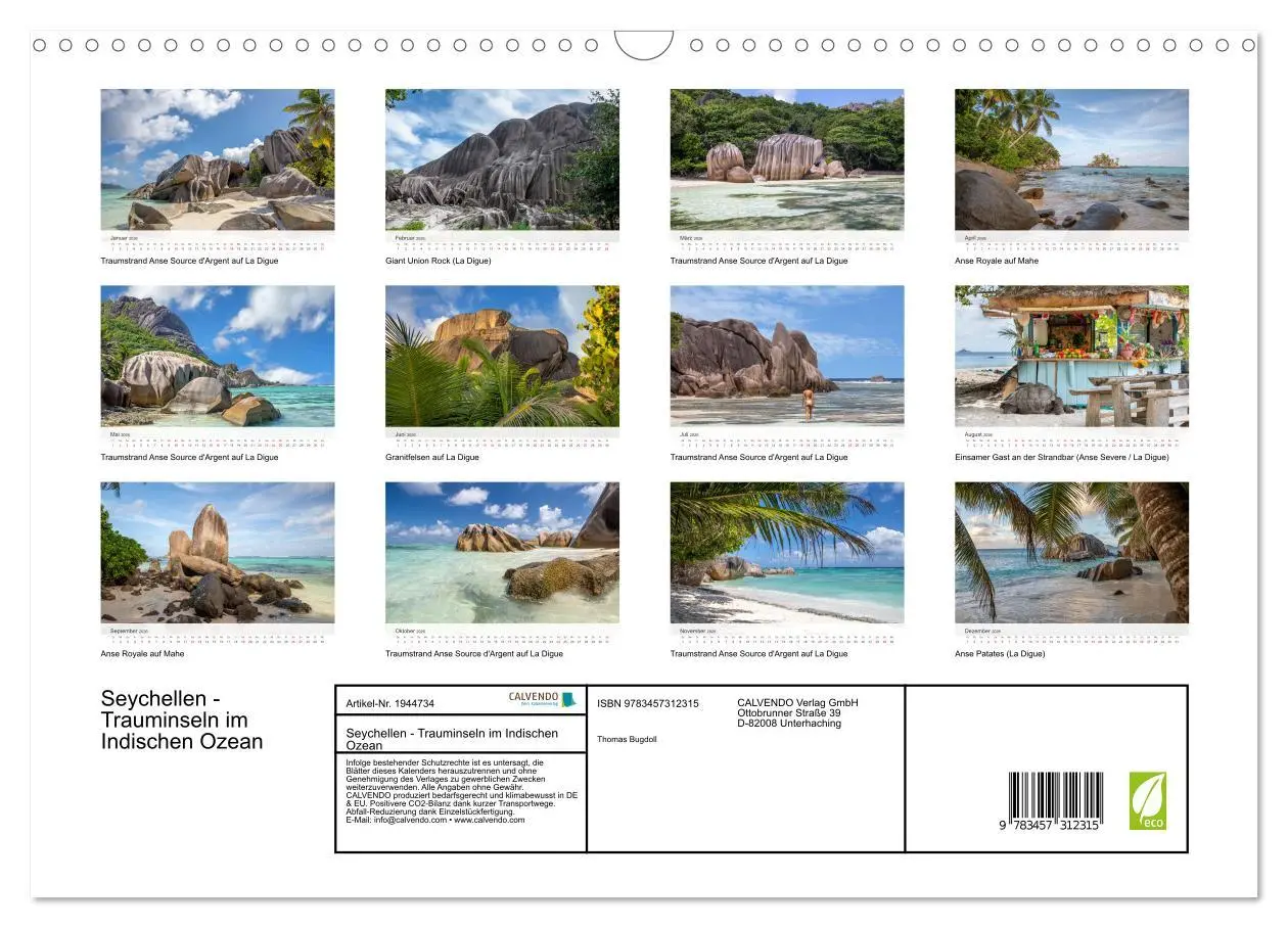 Bild: 9783457312315 | Seychellen - Trauminseln im Indischen Ozean (Wandkalender 2026 DIN...