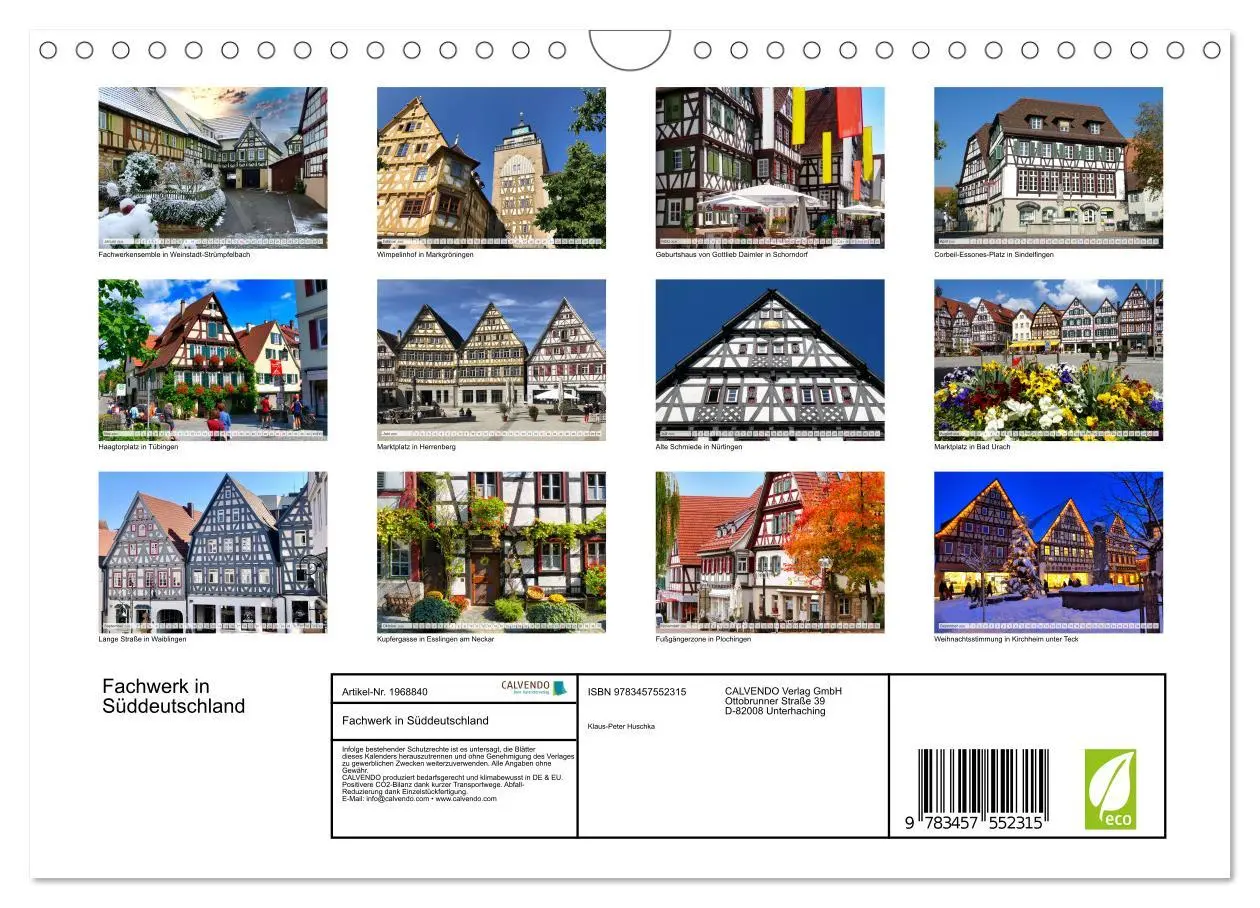 Bild: 9783457552315 | Fachwerk in Süddeutschland (Wandkalender 2026 DIN A4 quer),...