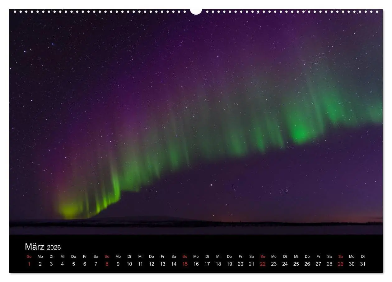 Bild: 9783516192315 | Nordlichter (Wandkalender 2026 DIN A2 quer), CALVENDO Monatskalender