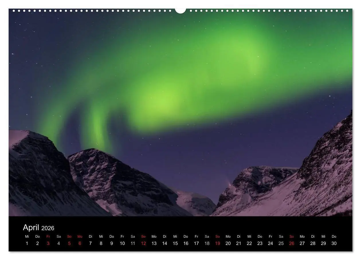 Bild: 9783516192315 | Nordlichter (Wandkalender 2026 DIN A2 quer), CALVENDO Monatskalender