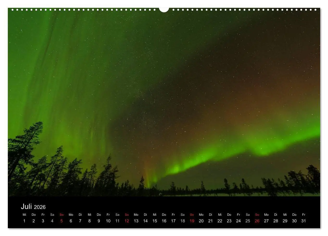Bild: 9783516192315 | Nordlichter (Wandkalender 2026 DIN A2 quer), CALVENDO Monatskalender