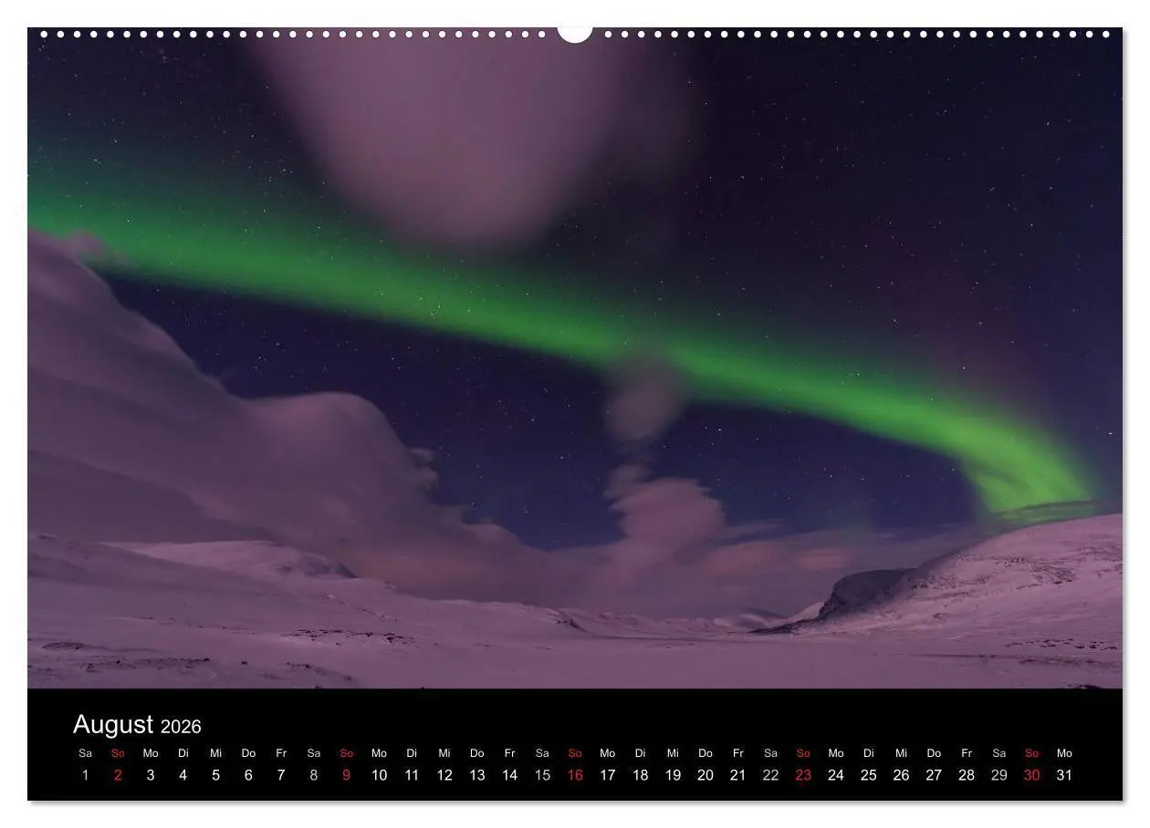 Bild: 9783516192315 | Nordlichter (Wandkalender 2026 DIN A2 quer), CALVENDO Monatskalender
