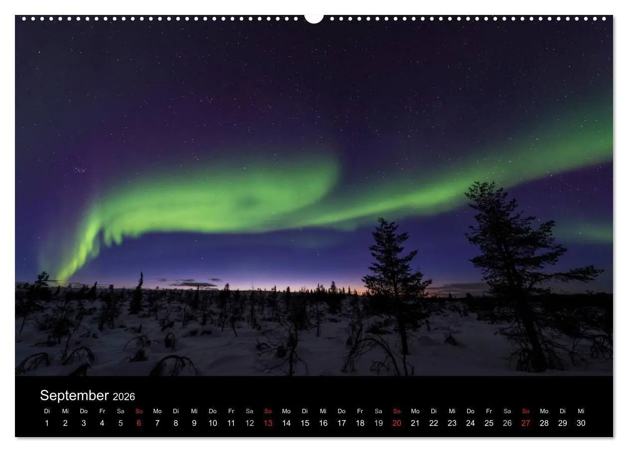 Bild: 9783516192315 | Nordlichter (Wandkalender 2026 DIN A2 quer), CALVENDO Monatskalender