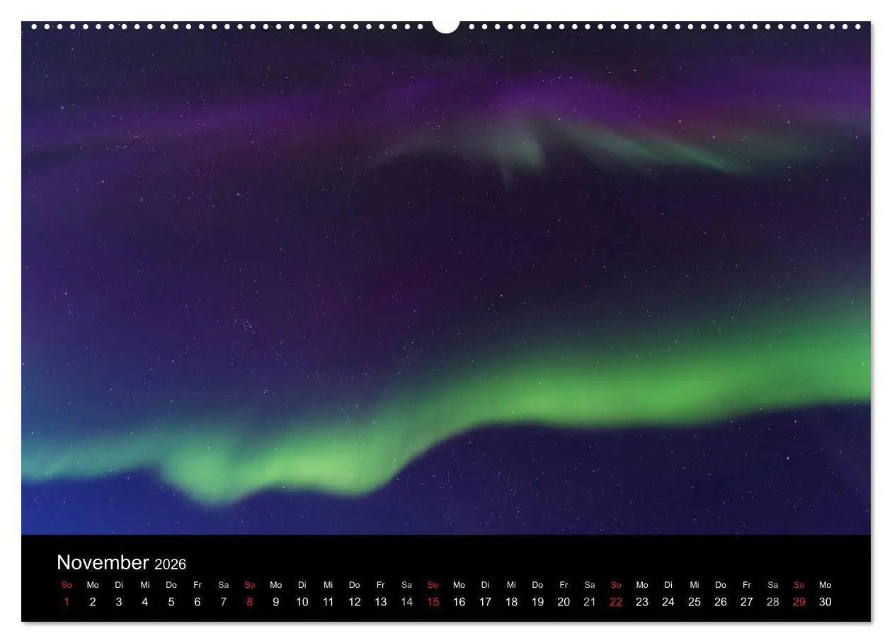 Bild: 9783516192315 | Nordlichter (Wandkalender 2026 DIN A2 quer), CALVENDO Monatskalender